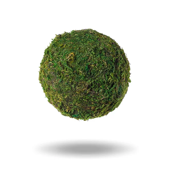 Soyut yeşil gezegen gölge beyaz bir arka plan üzerinde