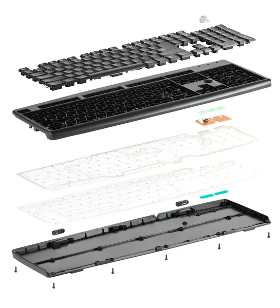 isometry. Beyaz arka plan üzerinde izole sökülüp klavye