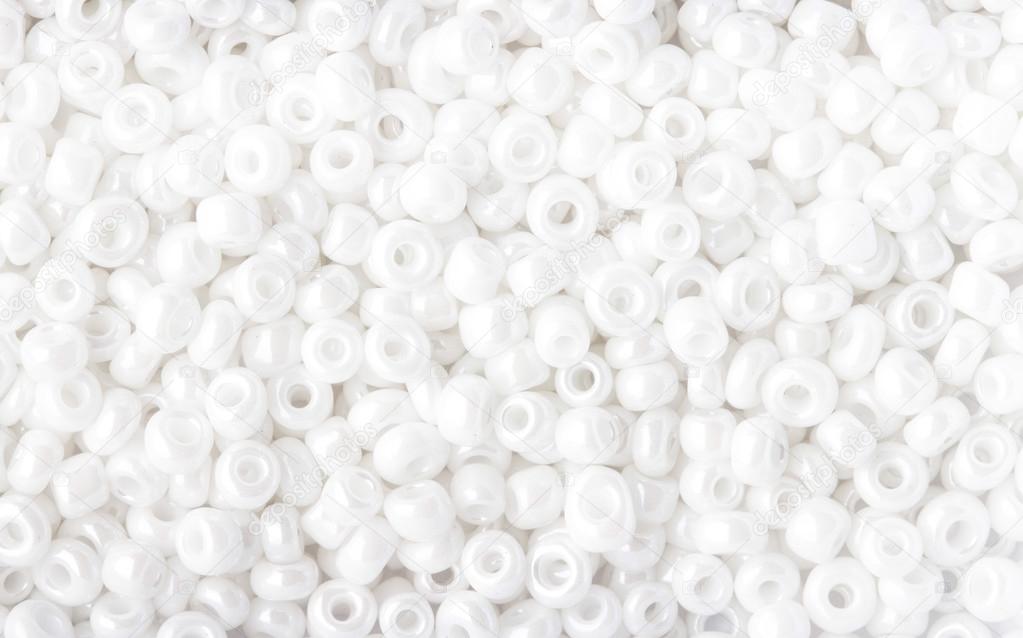 The texture of white beads.