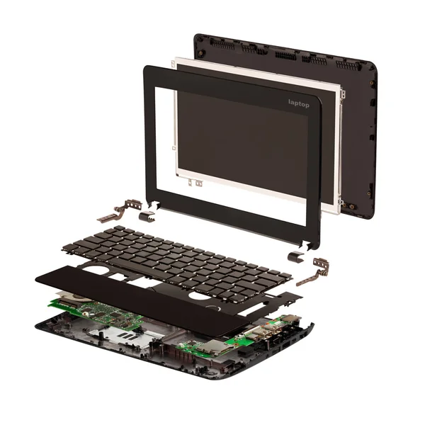 Isometric. Disassembled laptop. — Stock Photo, Image