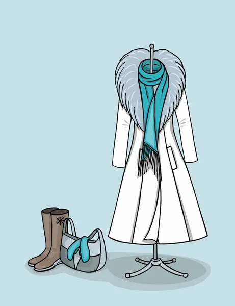 Χειμερινό παλτό και αξεσουάρ — Διανυσματικό Αρχείο