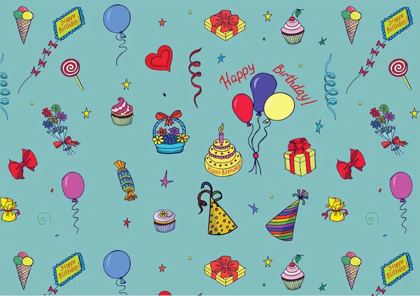 행복 한 생일 패턴 — 스톡 벡터