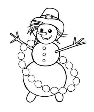 Kartopu çelenk ile kardan adam