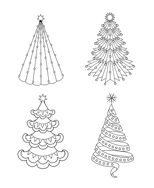 Σετ χριστουγεννιάτικο δέντρο — Διανυσματικό Αρχείο