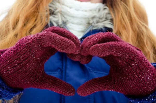 Hands winter snow