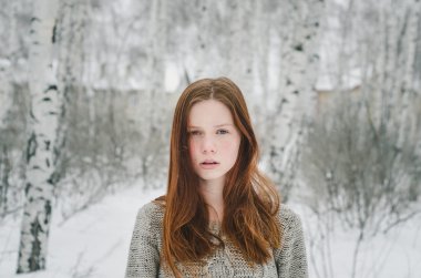 Zencefil kız kış orman