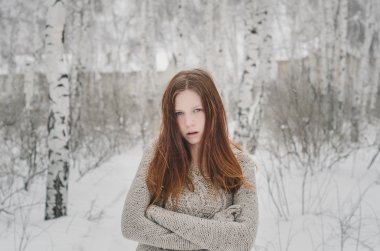 Zencefil kız kış orman