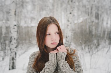 Zencefil kız kış orman