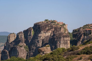 Meteora, Yunanistan - 03 Mayıs 2024: Yunanistan 'daki Meteora Manastırı Dağ Manastırı.