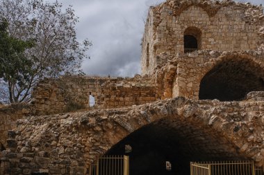 Celile Bölgesi, İsrail 'deki Haçlı Kalesi' nin Antik Harabeleri.