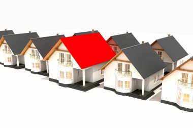 Kırmızı çatılı ev