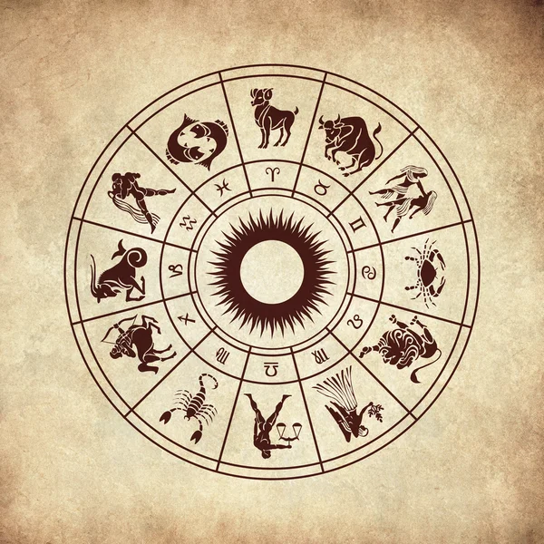 Kolo horoskop, znamení zvěrokruhu — Stock fotografie