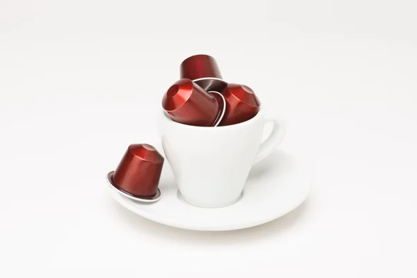 Koffiekopje met capsule — Stockfoto