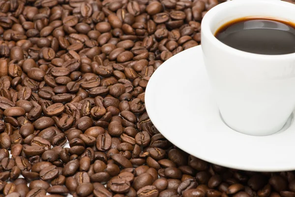 Tasse Kaffee mit Samen — Stockfoto
