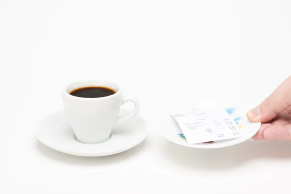 Taza de café con factura — Foto de Stock