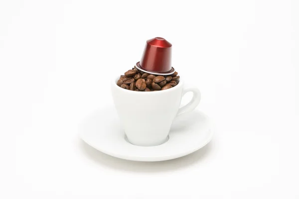 Zaad van koffie met capsule — Stockfoto