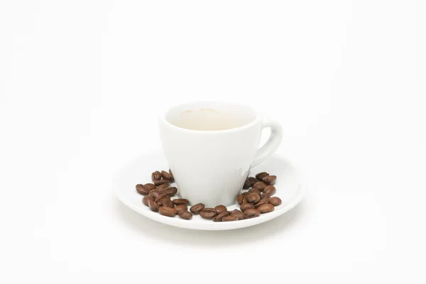 Xícara de café com semente — Fotografia de Stock