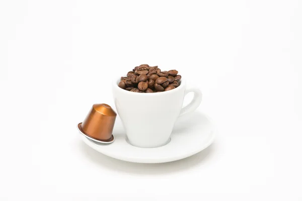 Семя кофе с капсулой — стоковое фото