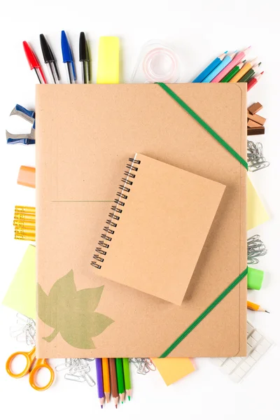 School equipment with notebook — Stock Photo, Image