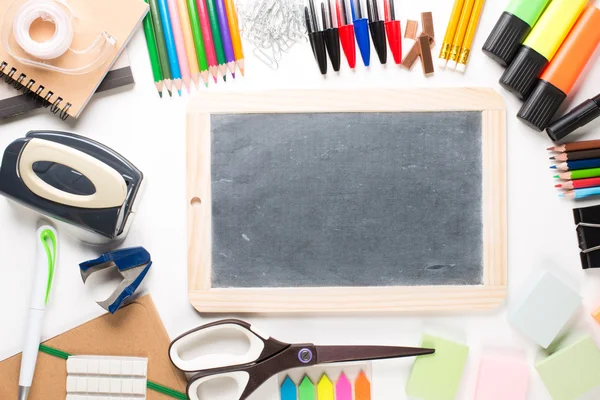 School equipment with slate — Stock Photo, Image