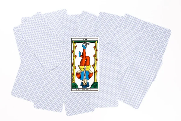 Tarot-Karte gehängt Unentschieden — Stockfoto