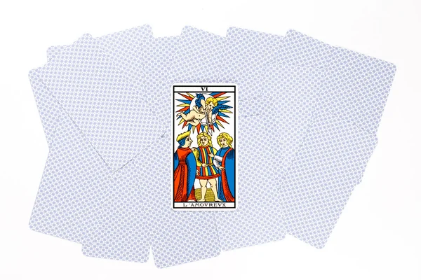 Tarot-Karte Liebe ziehen — Stockfoto