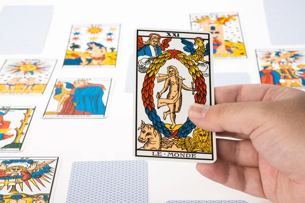 Felhívni a tarot: a világ — Stock Fotó