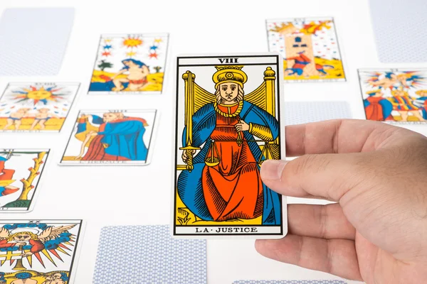 Kreslení tarot: spravedlnost — Stock fotografie