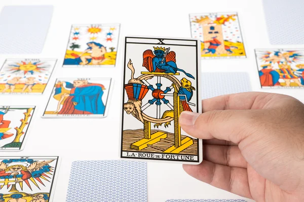 Kreslení tarot: kolo štěstí — Stock fotografie