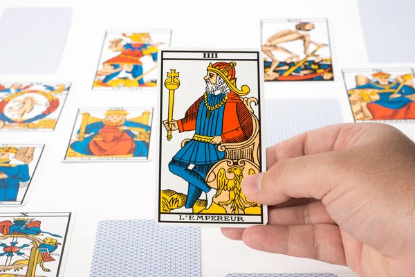 Kreslení tarot: císař — Stock fotografie