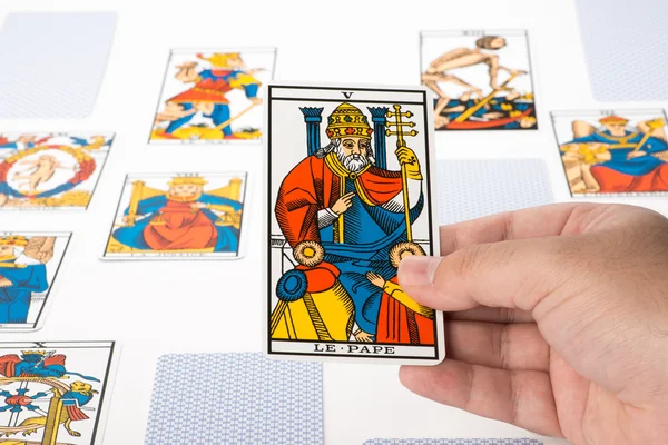 Draw tarot : The Pope — Stock Photo, Image