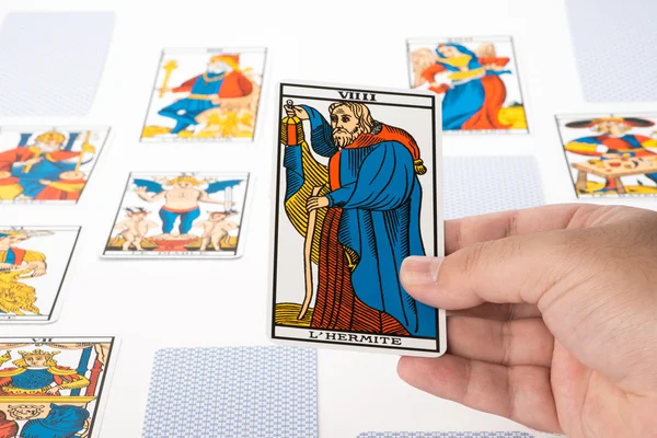 Kreslení tarot: poustevník — Stock fotografie