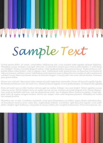 Цветной карандаш с образцом текста — стоковое фото