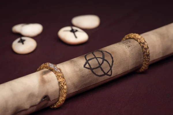 Clairvoyance equipment with parchment — Stock Photo, Image