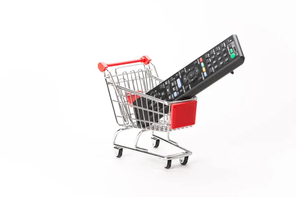 Caddy for shopping with remote control — Stock Photo, Image