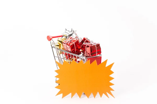 Caddy para ir de compras con regalo — Foto de Stock