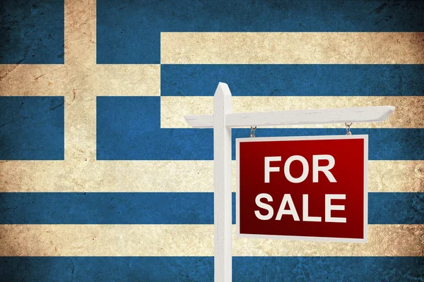 Grunge vlag van Griekenland te koop — Stockfoto