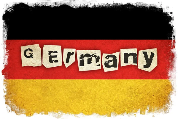 Grunge Flag of Germany with text — Stock Photo, Image