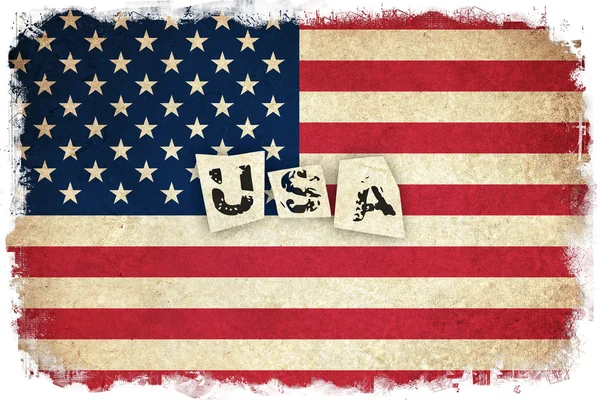 Flaga granica Usa z tekstem — Zdjęcie stockowe