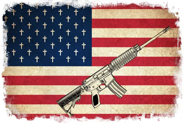 Death Flag of USA with guns — Φωτογραφία Αρχείου