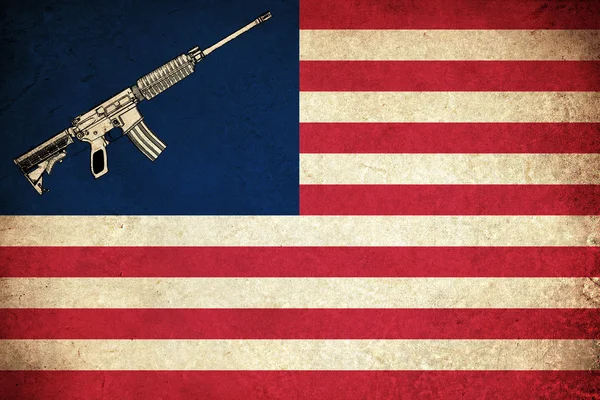 Grunge Flag of USA with guns — Φωτογραφία Αρχείου