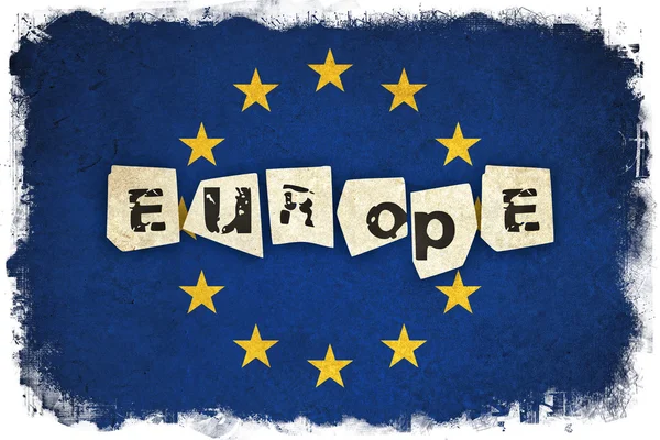 Europäische Union Grunge Flagge ein Hintergrund Illustration von Europa c — Stockfoto