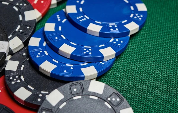 Poker chips on table — Stock Photo, Image