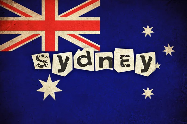Australia bandiera grunge con testo — Foto Stock