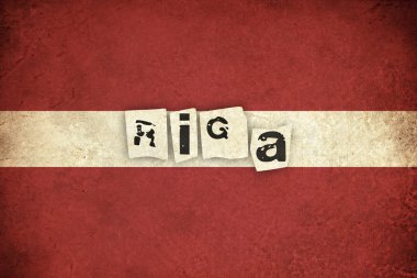 Letonya grunge bayrak metin