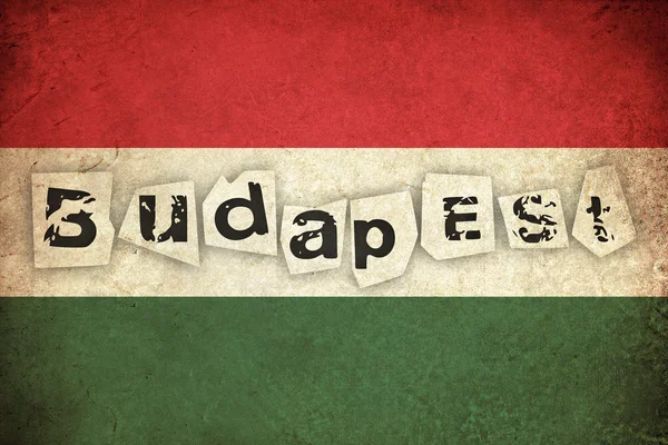 Magyarország grunge jelző szöveg — Stock Fotó