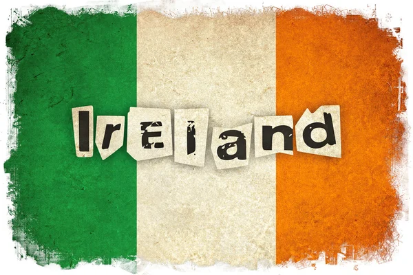 Irlanda bandiera grunge con testo — Foto Stock
