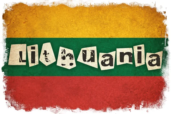 Lituania bandiera grunge con testo — Foto Stock