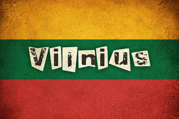 Litouwen grunge vlag met tekst — Stockfoto