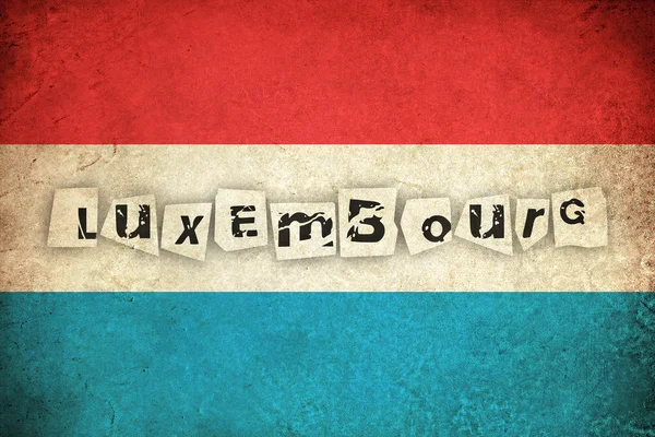 Luxembourg grunge flag with text — Stock Photo, Image